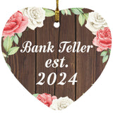 Bank Teller Established Est. 2024 - Heart Ornament A