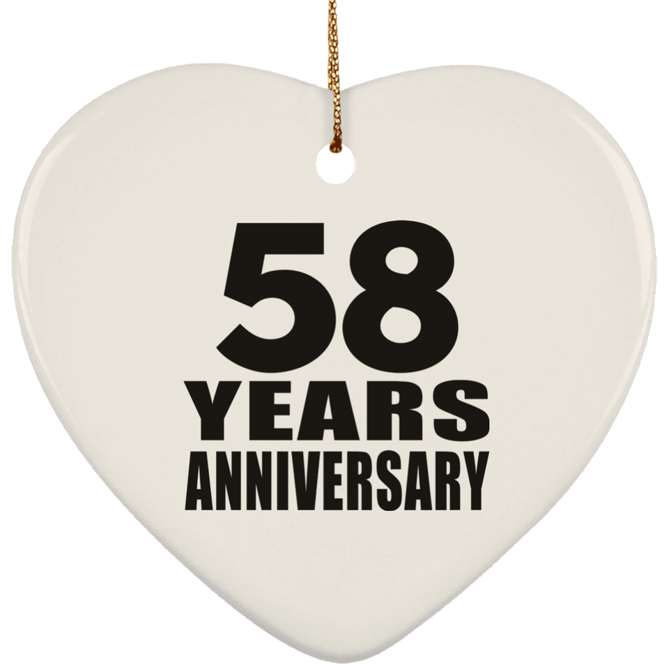 58th Anniversary 58 Years - Heart Ornament