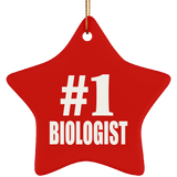 Number One #1 Biologist - Star Ornament