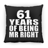 61st Anniversary 61 Years Of Being Mr Right - Throw Pillow Black
