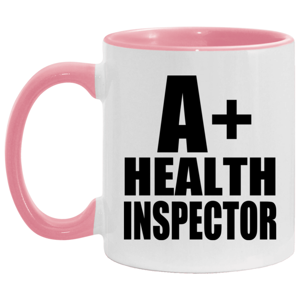 A+ Health Inspector - 11oz Accent Mug Pink