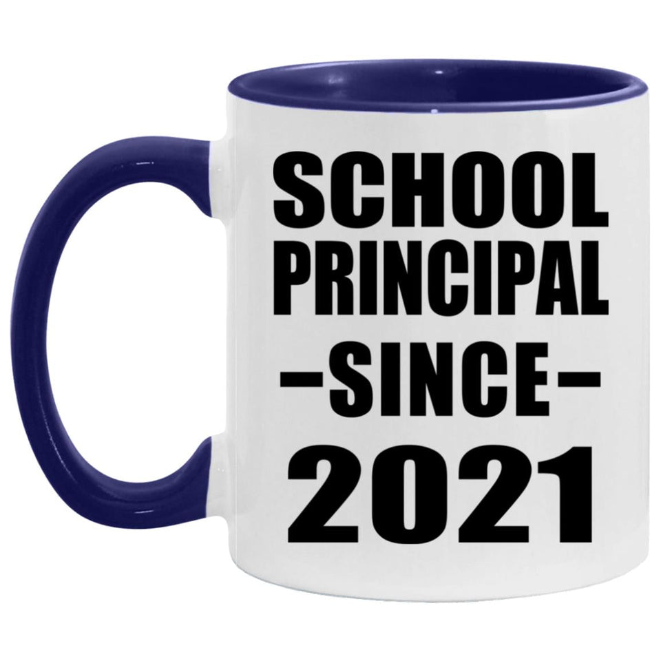 School Principal Since 2021 - 11oz Accent Mug Purple
