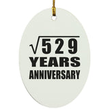 23rd Anniversary Square Root of 529 Years Anniversary - Oval Ornament