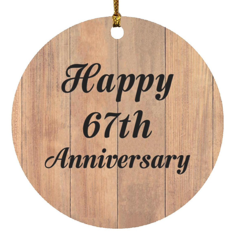 Happy 67th Anniversary - Circle Ornament C