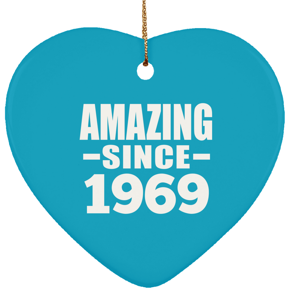 55th Birthday Amazing Since 1969 - Heart Ornament