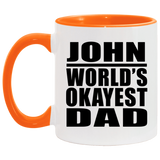 John World's Okayest Dad - 11oz Accent Mug Orange
