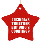 59th Anniversary 21,535 Days Together But Who's Counting - Star Ornament