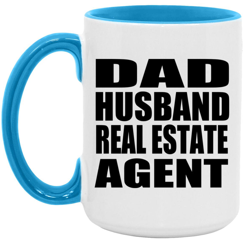 Dad Husband Real Estate Agent - 15oz Accent Mug Blue