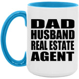Dad Husband Real Estate Agent - 15oz Accent Mug Blue