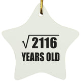 46th Birthday Square Root of 2116 Years Old - Star Ornament