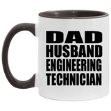 Dad Husband Engineering Technician - 11oz Accent Mug Black
