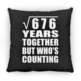 26th Anniversary Square Root of 676 Years Who's Counting - Throw Pillow Black