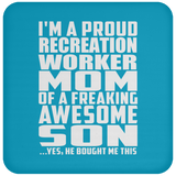 Proud Recreation Worker Mom Of Awesome Son - Drink Coaster