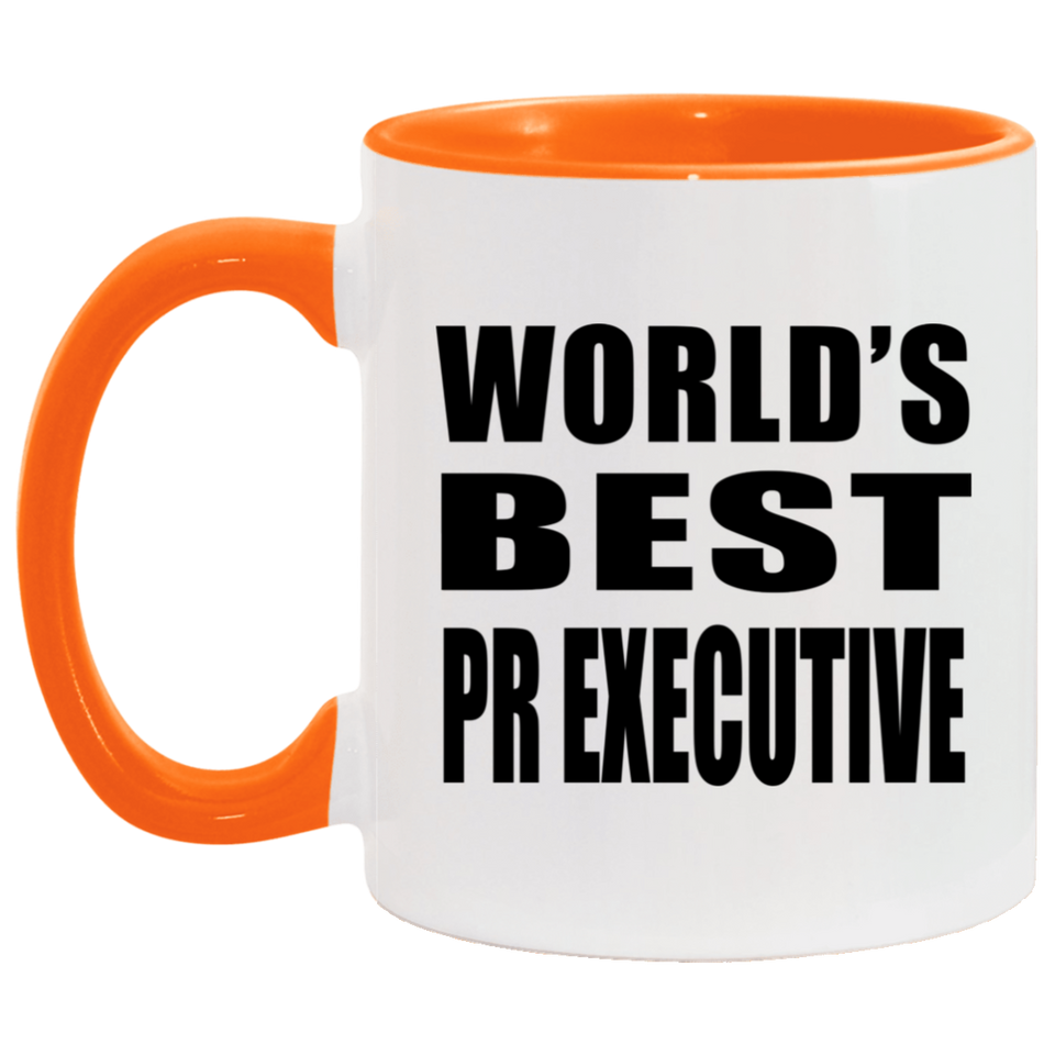 World's Best Pr Executive - 11oz Accent Mug Orange
