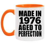 48th Birthday Made In 1976 Aged to Perfection - 11oz Accent Mug Orange
