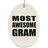 Most Awesome Gram - Oval Ornament