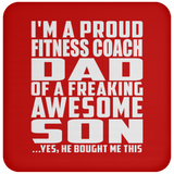 Proud Fitness Coach Dad Of Awesome Son - Drink Coaster