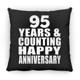 Happy 95th Anniversary 95 Years & Counting - Throw Pillow Black