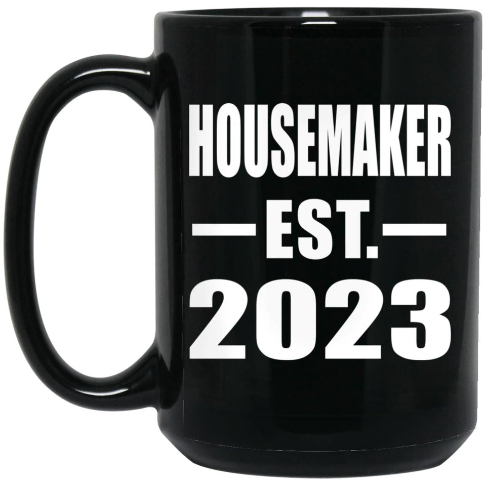 Housemaker Established EST. 2023 - 15oz Coffee Mug Black