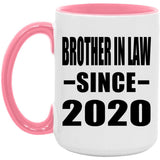 Brother In Law Since 2020 - 15oz Accent Mug Pink