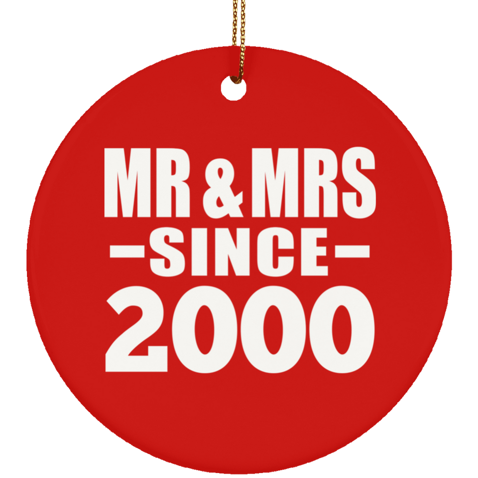24th Anniversary Mr & Mrs Since 2000 - Circle Ornament