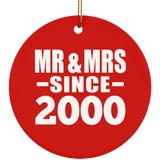 24th Anniversary Mr & Mrs Since 2000 - Circle Ornament