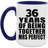 36th Anniversary 36 Years Of Being Mrs Perfect - 15oz Accent Mug Purple