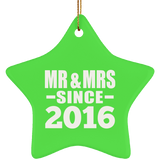 8th Anniversary Mr & Mrs Since 2016 - Star Ornament