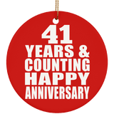 Happy 41st Anniversary 41 Years & Counting - Circle Ornament