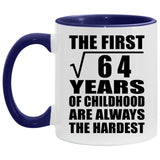 8th Birthday Square Root Of 64 Years Of Childhood - 11oz Accent Mug Purple