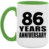 86th Anniversary 86 Years Anniversary - 15oz Accent Mug Green