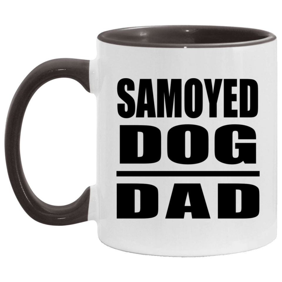 Samoyed Dog Dad - 11oz Accent Mug Black