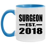Surgeon Established EST. 2018 - 11oz Accent Mug Blue