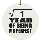 1st Anniversary Square Root of 1 Year of Mr Perfect - Circle Ornament