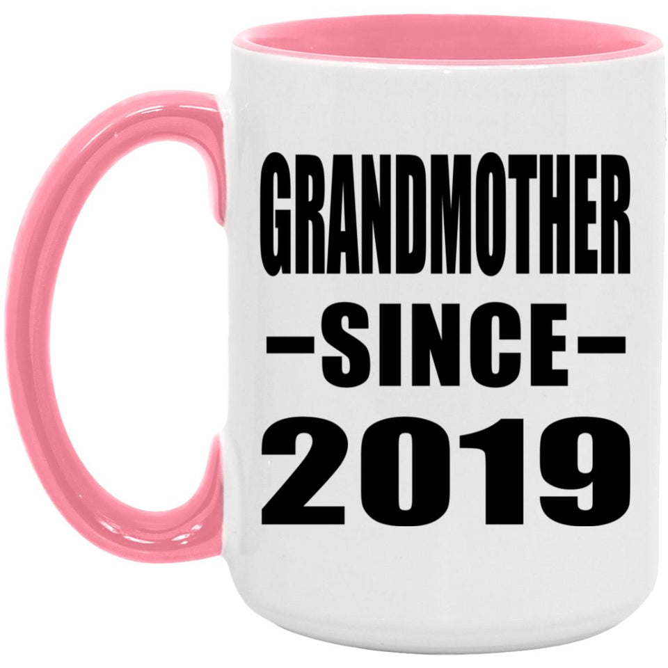 Grandmother Since 2019 - 15oz Accent Mug Pink