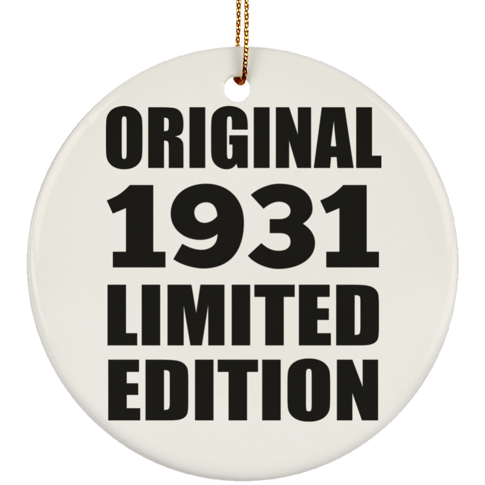 93rd Birthday Original 1931 Limited Edition - Circle Ornament