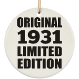 93rd Birthday Original 1931 Limited Edition - Circle Ornament