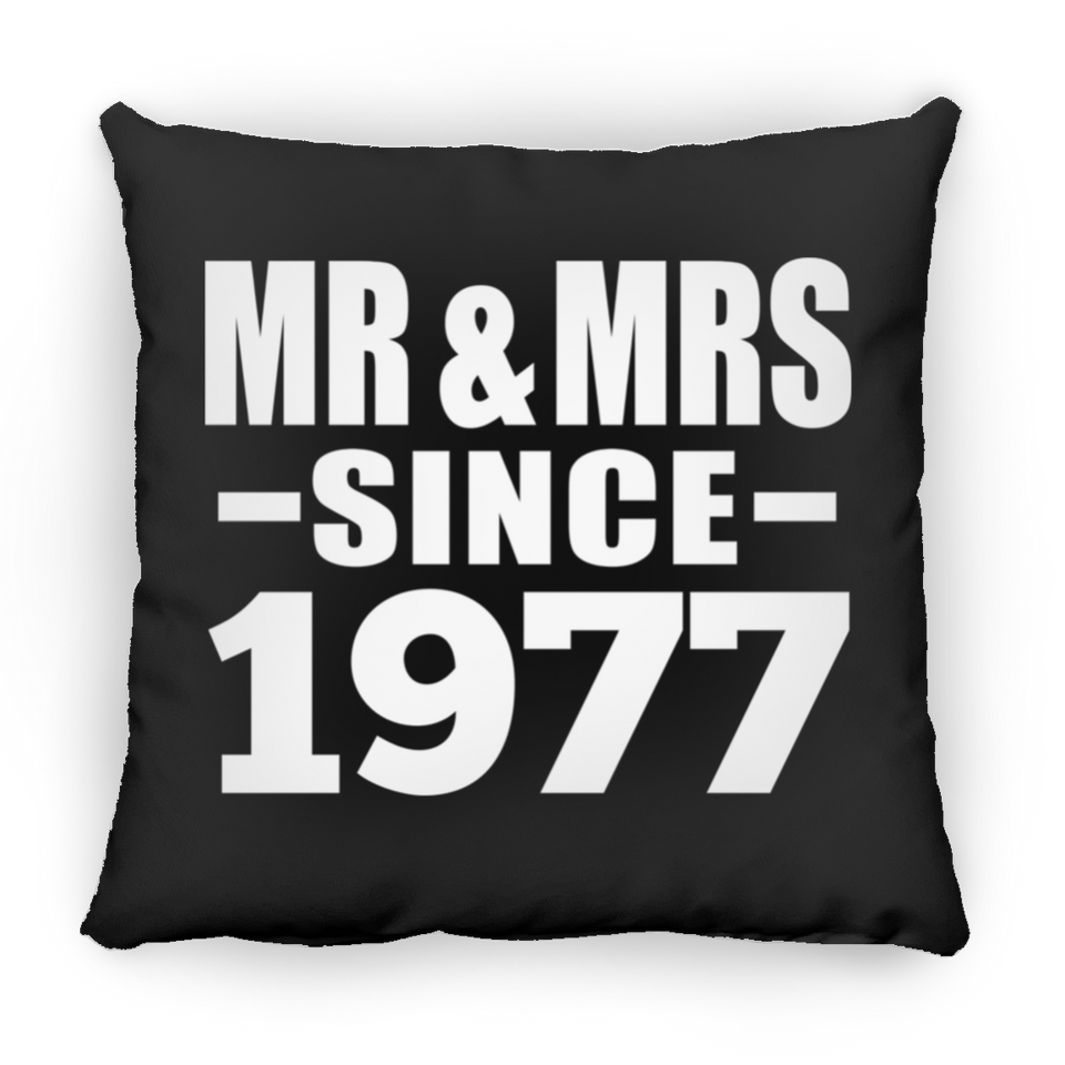 47th Anniversary Mr & Mrs Since 1977 - Throw Pillow Black