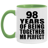98th Anniversary 98 Years Of Being Mr Perfect - 11oz Accent Mug Green