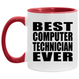 Best Computer Technician Ever - 11oz Accent Mug Red