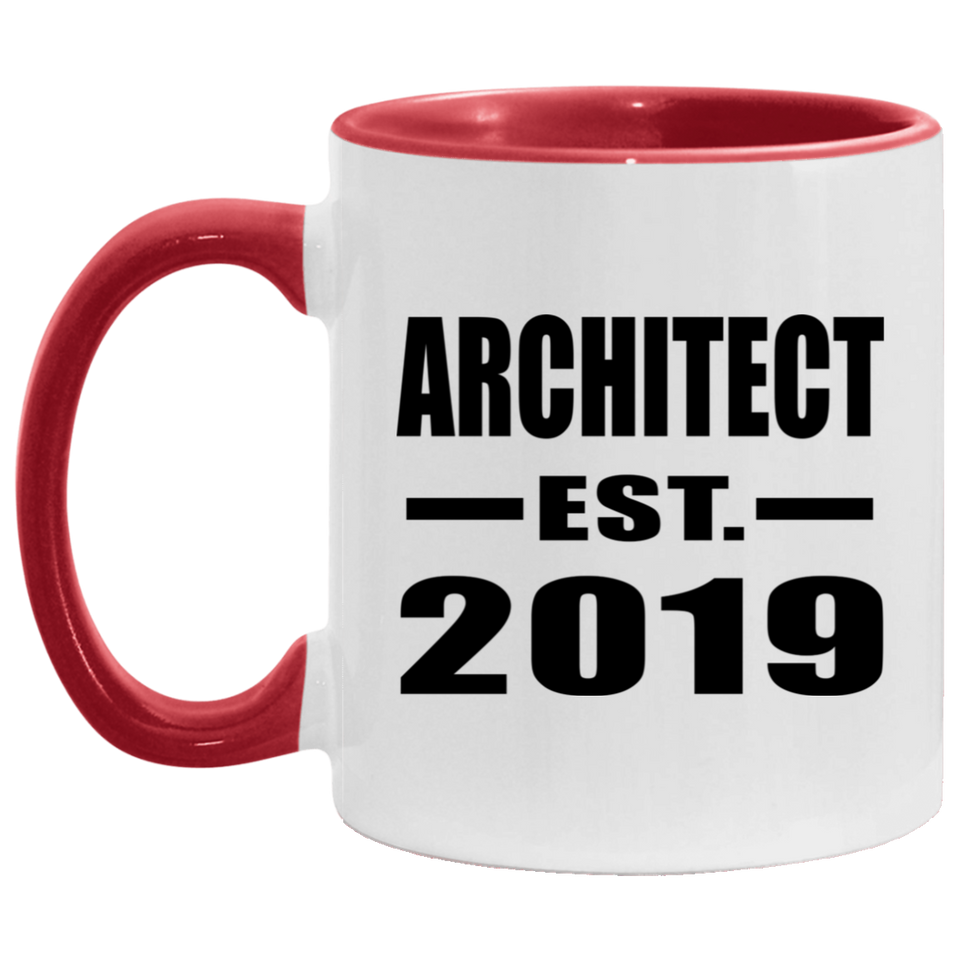 Architect Established EST. 2019 - 11oz Accent Mug Red