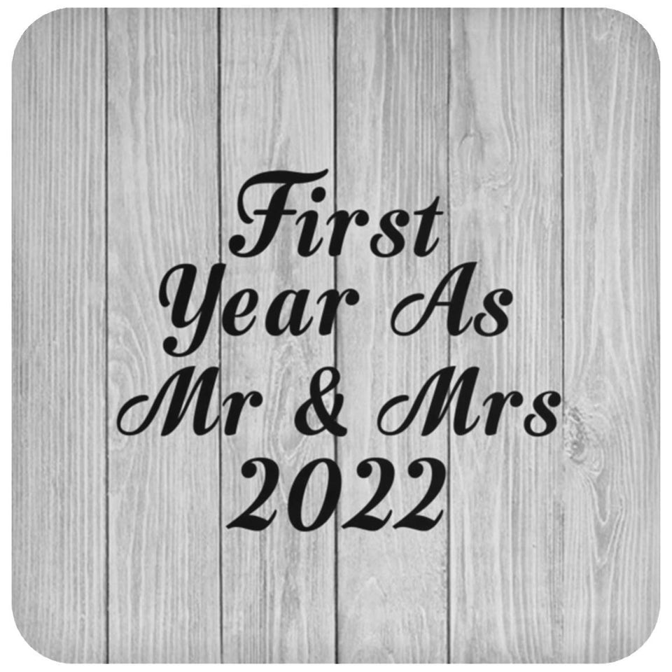 First Year As Mr & Mrs 2022 - Drink Coaster F