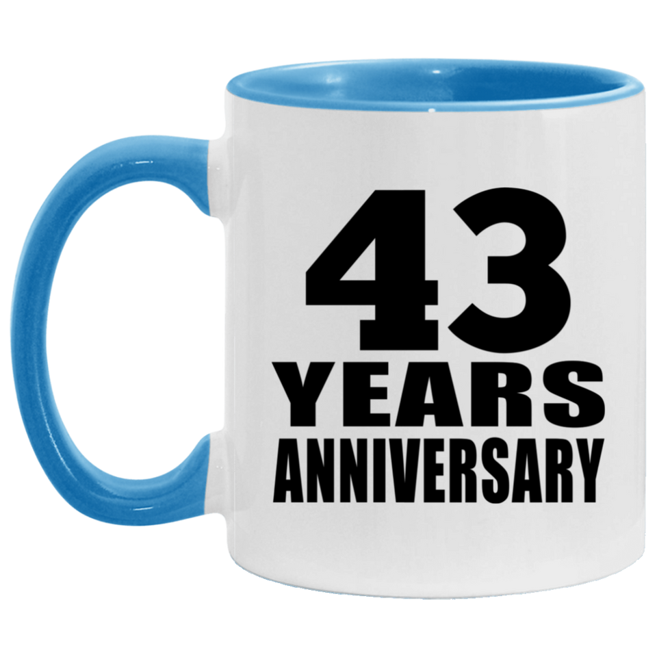 43rd Anniversary 43 Years - 11oz Accent Mug Blue