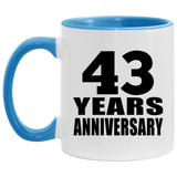 43rd Anniversary 43 Years - 11oz Accent Mug Blue