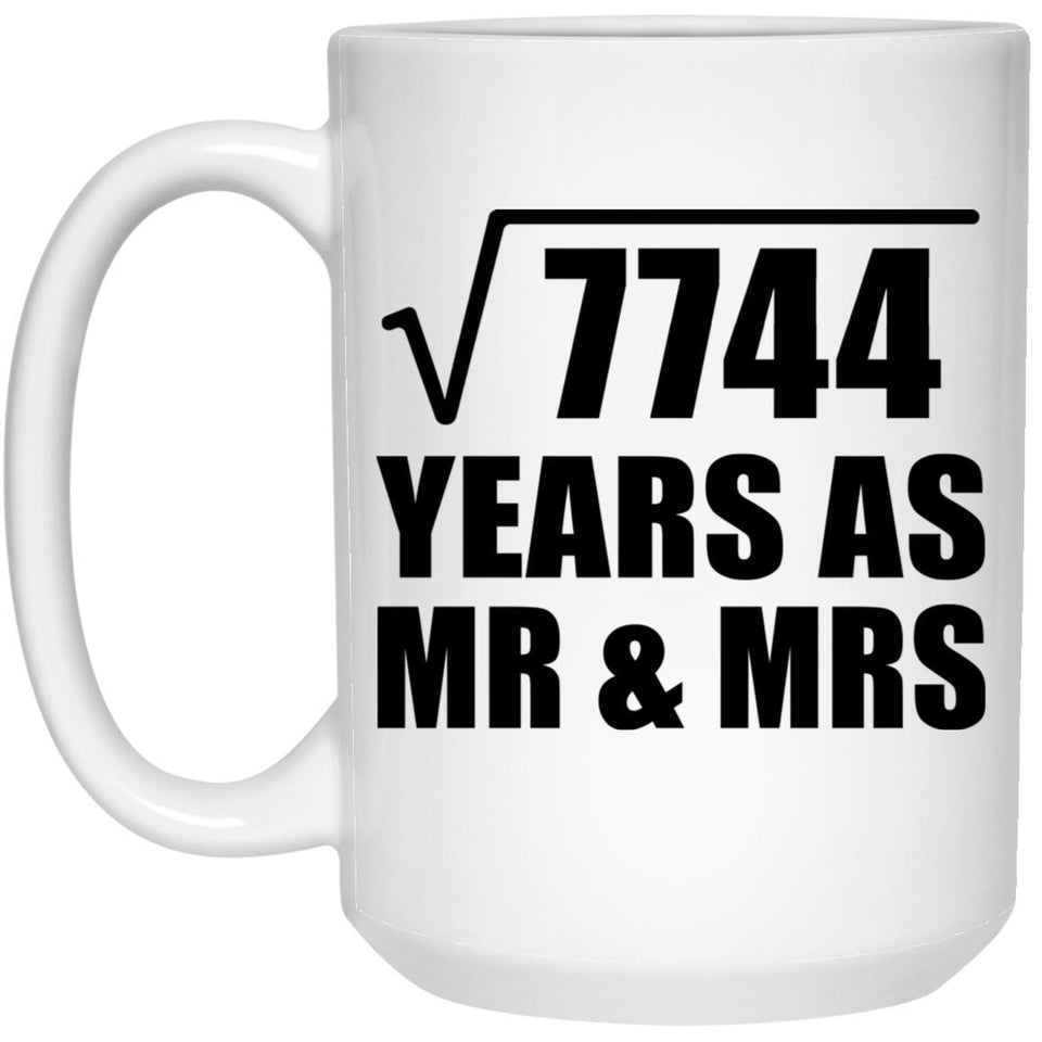 88th Anniversary Square Root of 7744 Years As Mr & Mrs - 15oz Coffee Mug