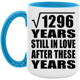 36th Anniversary Square Root of 1296 Years Still In Love - 15oz Accent Mug Blue