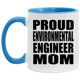 Proud Environmental Engineer Mom - 11oz Accent Mug Blue