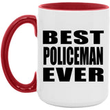 Best Policeman Ever - 15oz Accent Mug Red
