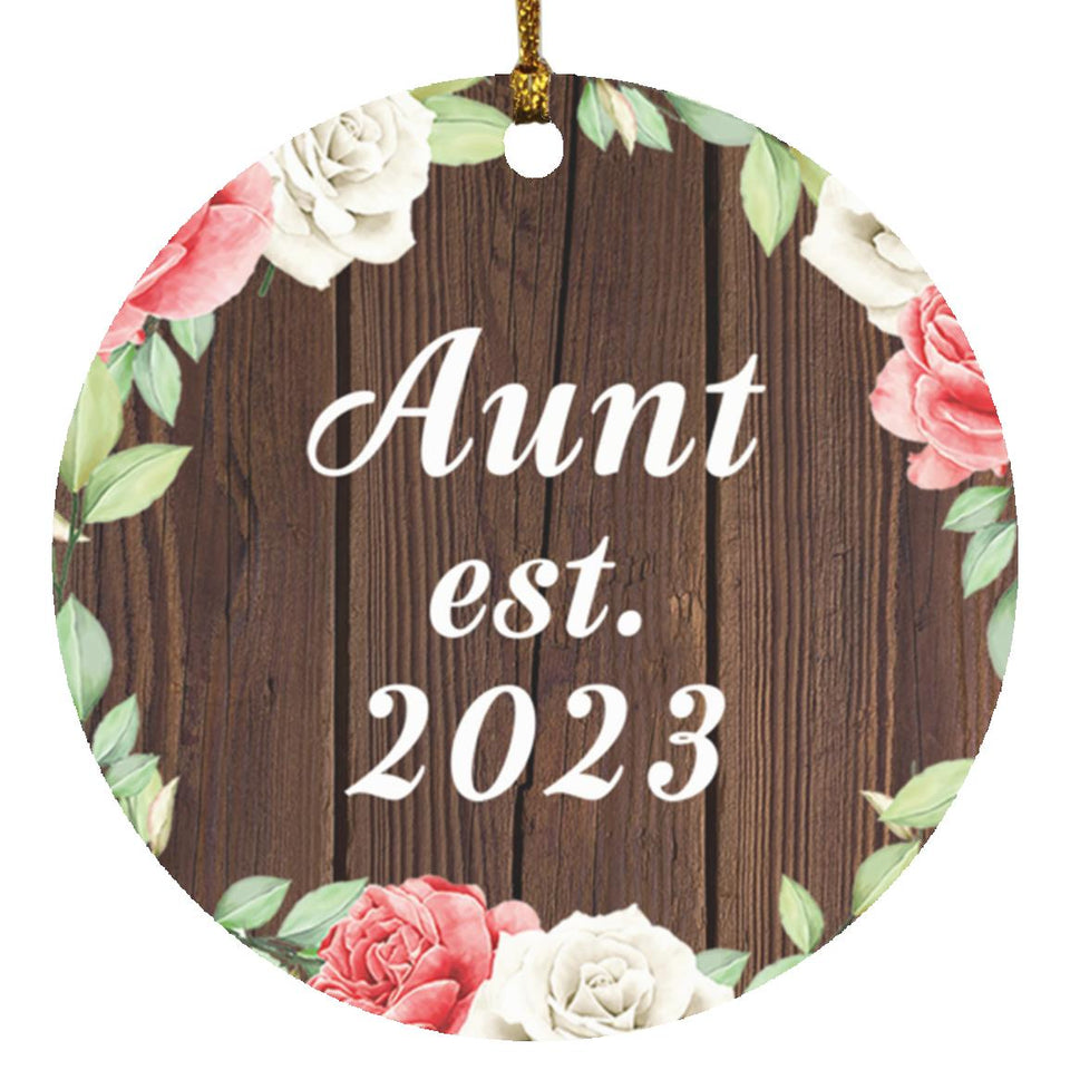 Aunt Established Est. 2023 - Circle Ornament A