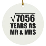 84th Anniversary Square Root of 7056 Years As Mr & Mrs - Circle Ornament